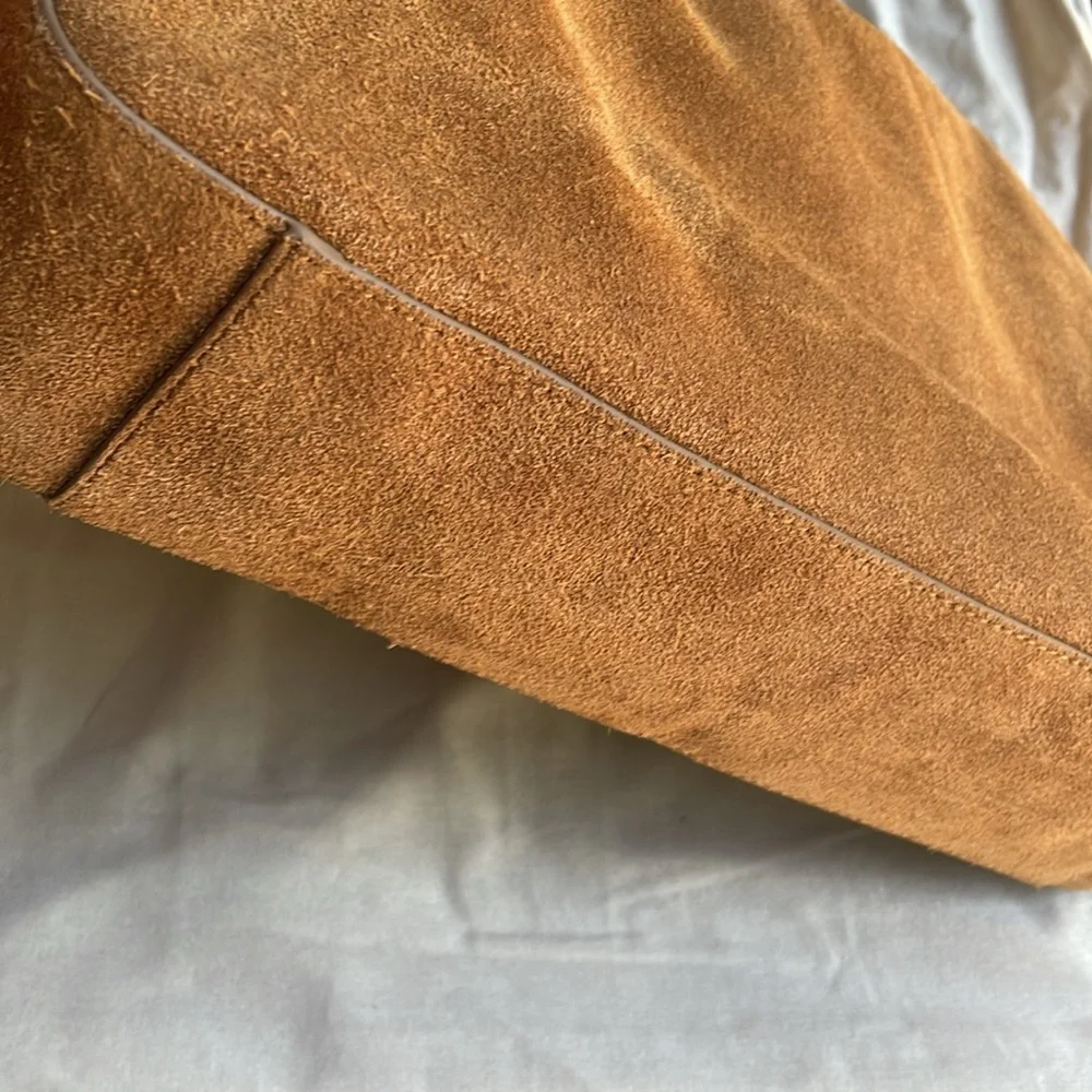 JCREW Berkeley shoulder bag in suede - BLONDE ESPRESSO